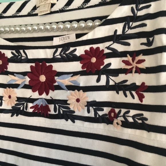 J. Crew factory embroidered striped top - Picture 4 of 7